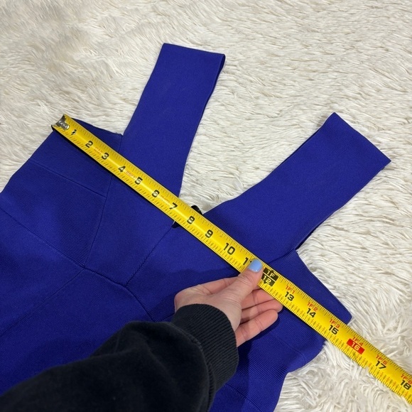 Reiss Womens Blue Archive Jamie Knitted V Neck Sleeveless A Line Dress Size 6 - Picture 9 of 16